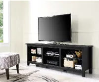 W70CSPBL Modern 70 Inch Black TV Stand