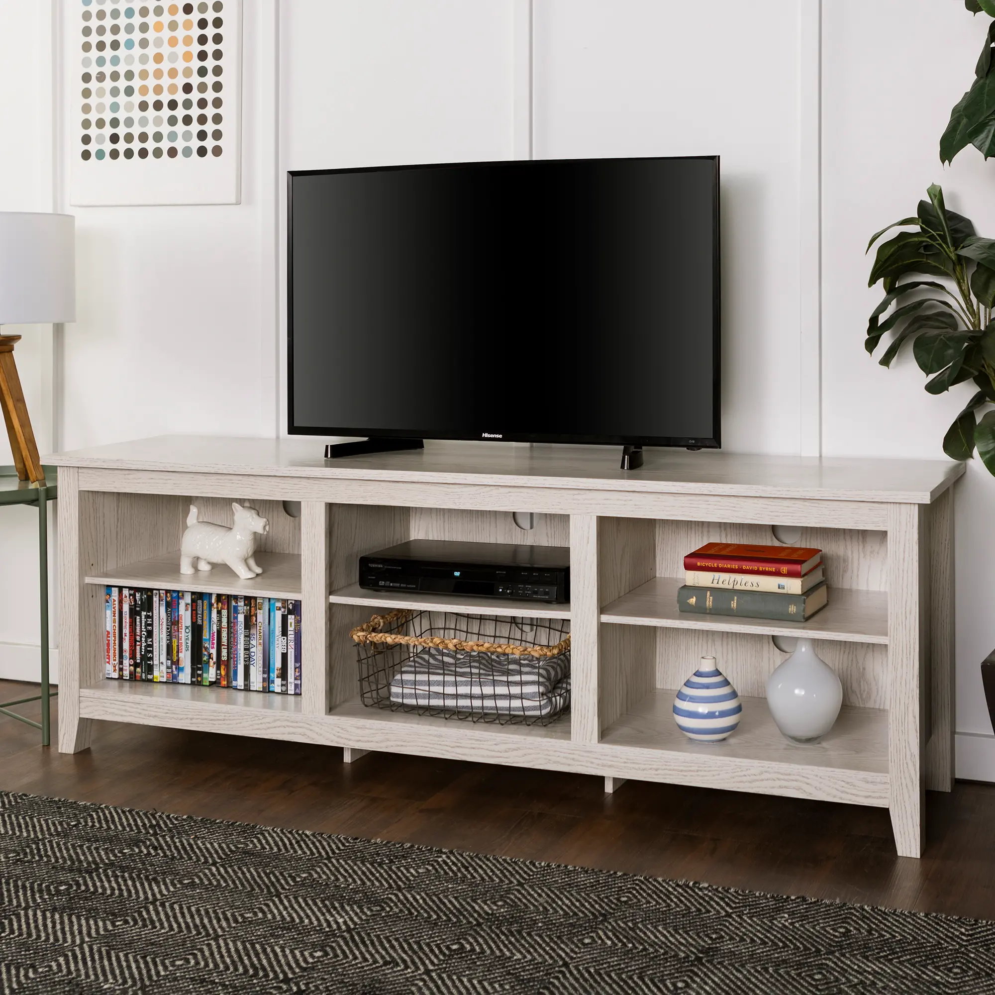 W70CSPWW Modern 70 Inch White Wash TV Stand-1