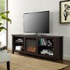 Wood Espresso Brown 70 Inch Fireplace TV Stand