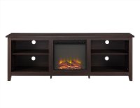 Wood Espresso Brown 70 Inch Fireplace TV Stand-3
