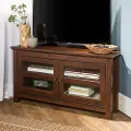 WQ44CCRTB Walnut Brown 44 Inch Corner TV Stand