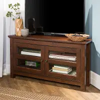 WQ44CCRTB Walnut Brown 44 Inch Corner TV Stand