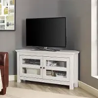 WQ44CCRWW White 44 Inch Corner TV Stand