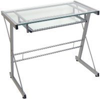 Glass and Metal Small Office Desk-2