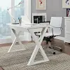 D48X30WH White 48 Inch Metal and Glass Desk - Walker Edison