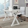 White 48 Inch Metal and Glass Desk