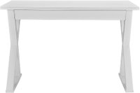 White 48 Inch Metal and Glass Desk-3