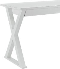 White 48 Inch Metal and Glass Desk-4