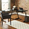 Black L Shaped Corner with Smoked Black Glass Desk