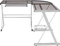 Smoke L Shaped Corner Glass Desk-3