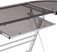Smoke L Shaped Corner Glass Desk-4