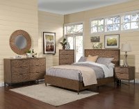 KIT Mahogany and Copper 4 Piece Queen Bedroom Set - Penny