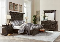 Traditional Brown 4 Piece Queen Bedroom Set - Foxhill