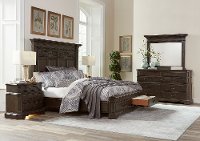 Traditional Brown 4 Piece California King Bedroom Set - Foxhill