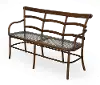 Clearance Soulan Coffee Brown Three Seater Bench with Metal Mesh Seat