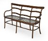 Coffee Brown Three Seater Bench with Metal Mesh Seat - Chevell