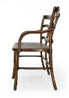 Coffee Brown Three Seater Bench with Metal Mesh Seat - Chevell-3
