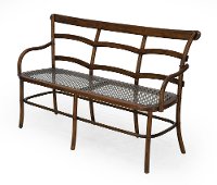 Coffee Brown Three Seater Bench with Metal Mesh Seat - Soulan