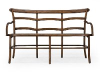 Coffee Brown Three Seater Bench with Metal Mesh Seat - Soulan-2