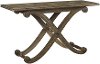 Timberwood X Base Console Table with Limestone Inlaid Top - Soulan