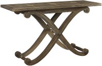 Timberwood X Base Console Table with Limestone Inlaid Top