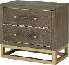 Clearance Modern Walnut and Brass Nightstand - Tango