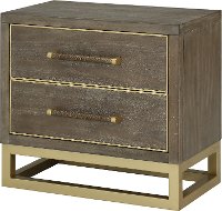 Modern Walnut and Brass Nightstand - Tango