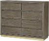 Modern Walnut and Brass Dresser - Tango