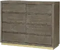 Modern Walnut and Brass Dresser - Tango