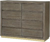 Modern Walnut and Brass Dresser - Tango
