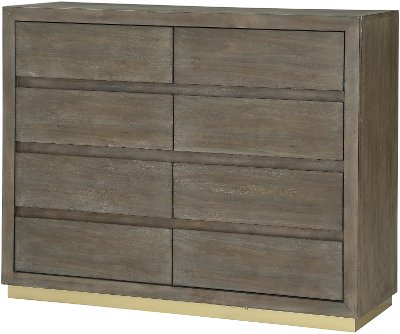 Modern Walnut and Brass Dresser - Tango
