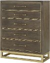 Modern Walnut and Brass Chest of Drawers - Tango