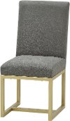 Clearance Contemporary Gray and Champagne Upholstered Dining Room Chair - Tango