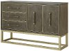 Contemporary Walnut and Champagne Dining Sideboard - Tango