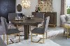 Clearance Contemporary Gray and Champagne Round 5 Piece Dining Set - Tango
