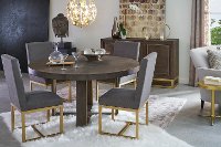 Contemporary Gray and Champagne Round 5 Piece Dining Set - Tango