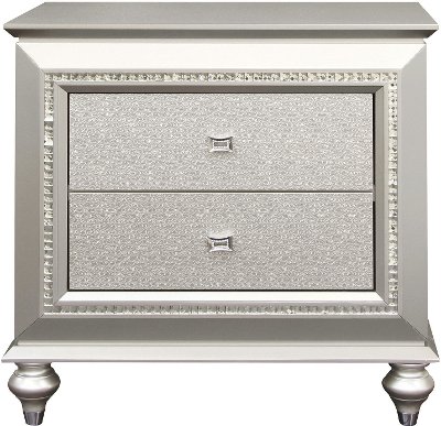 Contemporary Champagne Nightstand - Kaitlyn