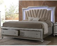 Champagne Platinum Queen Storage Bed - Kaitlyn