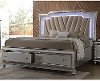 Clearance Champagne Platinum California King Storage Bed - Kaitlyn