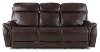 Brown Leather-Match Dual Power Reclining Sofa - Happy Happy