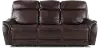 Happy-Happy Brown Leather-Match Dual Power Reclining Sofa