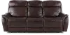 Happy-Happy Brown Leather-Match Dual Power Reclining Sofa