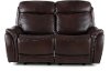 Brown Leather-Match Power Glider Reclining Loveseat - Happy Happy