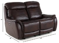 Brown Leather-Match Power Glider Reclining Loveseat - Happy Happy-3