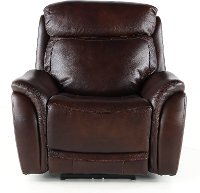 Transitional Brown Leather-Match Power Recliner - Happy Happy