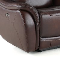Transitional Brown Leather-Match Power Recliner - Happy Happy-2
