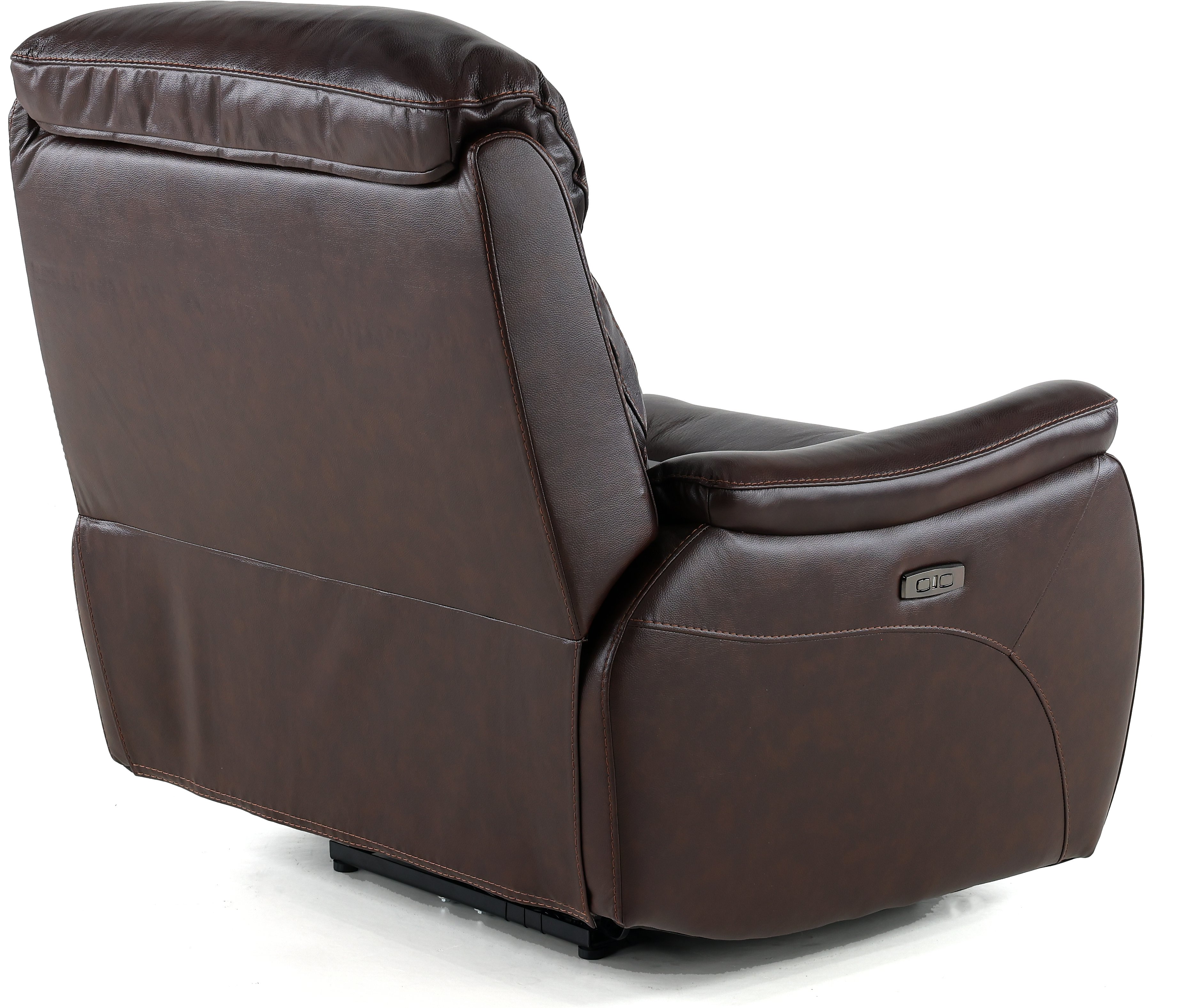Transitional Brown Leather-Match Power Recliner - Happy Happy-3