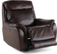Transitional Brown Leather-Match Power Recliner - Happy Happy-4