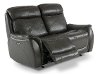 Gray Leather-Match Power Glider Reclining Loveseat - Happy Happy-2