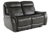 Gray Leather-Match Power Glider Reclining Loveseat - Happy Happy-3